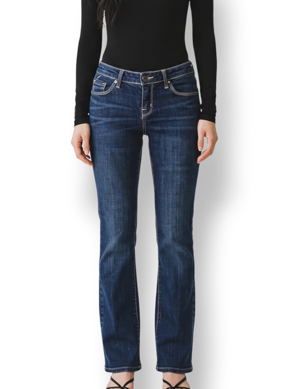 4/$20 Mossimo Denim Dark Wash Bootcut Jeans 2 Short Stretch Low Rise